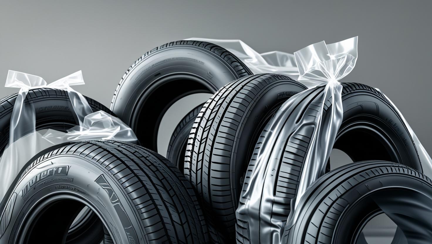 Opony w&nbsp;workach foliowych.