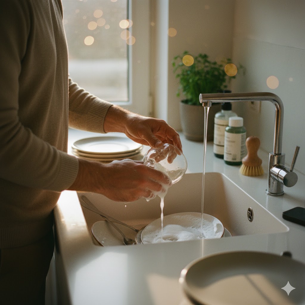 Półgodzina przy zmywaniu naczyń